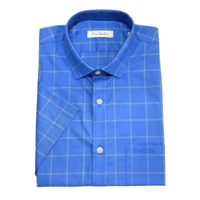 Pierre Cardin Camisa Manga Curta Xadrez Lançamento Clássica