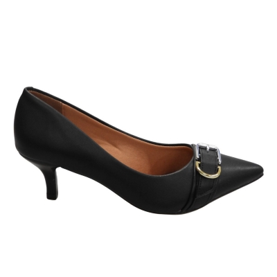 Vizzano Scarpin Salto Baixo Fivela Confortável Bico Fino