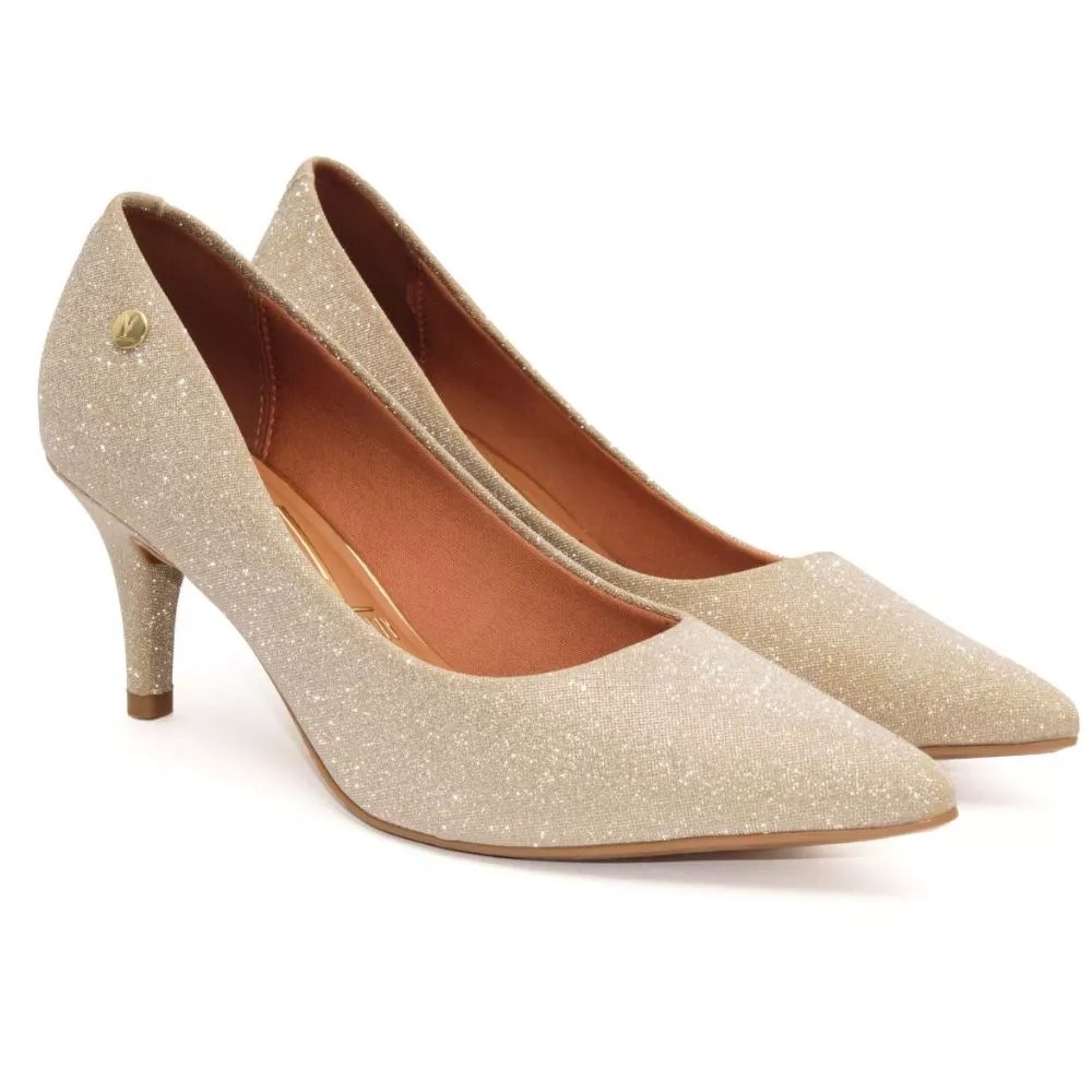 Vizzano Sapato Scarpin Feminino Festa Confortável Brilho 